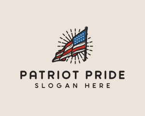 Flag Patriotic America logo design