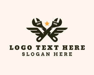 Industrial - Industrial Wrench Wings logo design
