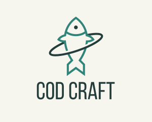 Cod - Green Fish Orbit logo design