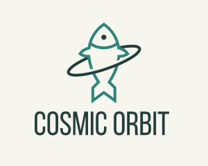 Green Fish Orbit logo design