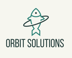 Green Fish Orbit logo design