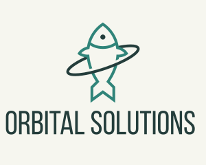 Green Fish Orbit logo design