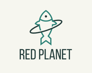 Green Fish Orbit logo design