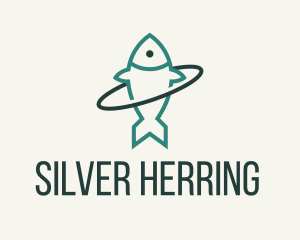 Herring - Green Fish Orbit logo design