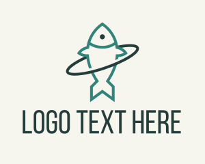 Herring - Green Fish Orbit logo design