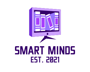 Library Computer Education logo design