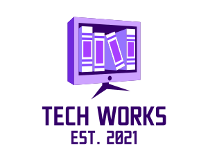 Library Computer Education logo design