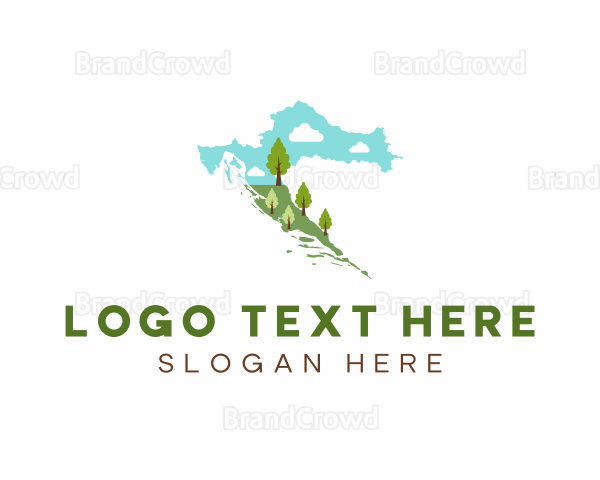 Croatia Landscape Map Logo