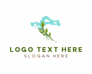 Tour Activities - Croatia Landscape Map logo design