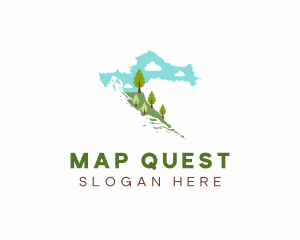 Croatia Landscape Map logo design