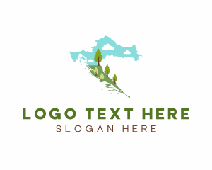 Map - Croatia Landscape Map logo design