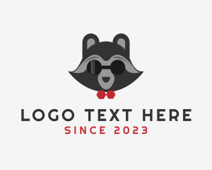 Teddy Bear - Fashion Raccoon Shades logo design