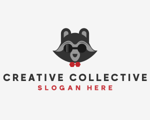 Fashion Raccoon Shades logo design