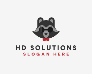 Fashion Raccoon Shades logo design