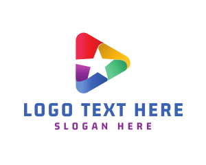 Multicolor - Star Media Player logo design