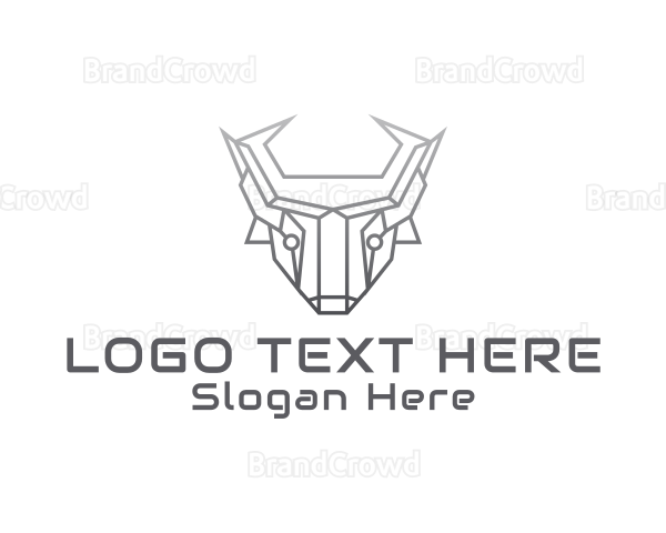 Geometric Robot Bull Logo