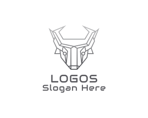 Horns - Geometric Robot Bull logo design