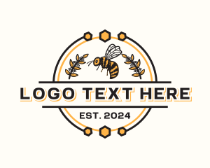 Insect - Floral Honey Bee logo design