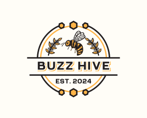 Floral Honey Bee logo design