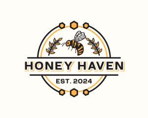 Floral Honey Bee logo design
