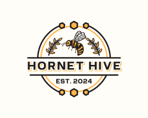 Floral Honey Bee logo design