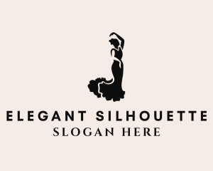 Silhouette - Woman Dancing Silhouette logo design