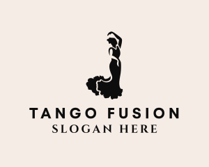 Tango - Woman Dancing Silhouette logo design