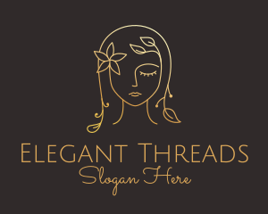 Womenswear - Gold Flower Lady Beauty logo design