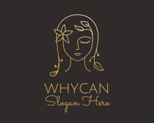 Womenswear - Gold Flower Lady Beauty logo design