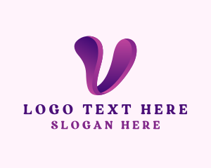 Dermatology - Feminine Beauty Letter V logo design