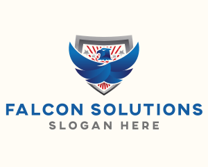 American Eagle Wings Shield logo design