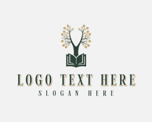 Review Center - Book Reading Tree logo design