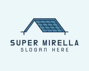 Blue - Solar Panel Home Roof logo design