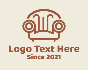 Home Theater - Brown Minimalist Couch logo design