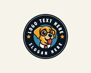 Cartoon - Smart Puppy Dog logo design
