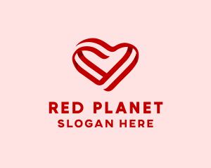 Red Heart Valentine logo design