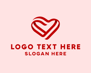 Lovely - Red Heart Valentine logo design