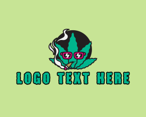 Hippie - Marijuana Leaf Cartoon logo design