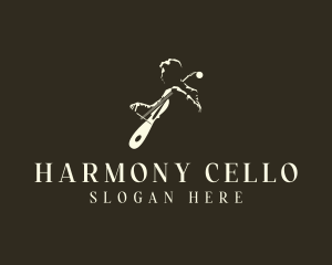 Cello Orchestra Musician logo design