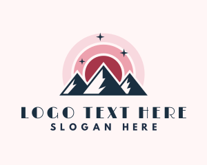 Volcano - Sunshine Mountain Peak logo design