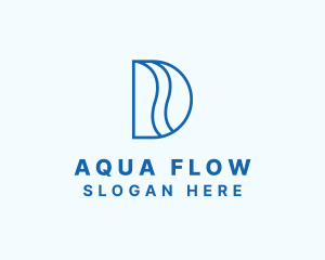 Flow - Water Wave Surfing logo design