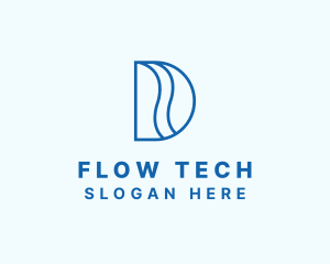 Flow - Water Wave Surfing logo design