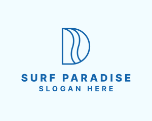 Surf - Water Wave Surfing logo design
