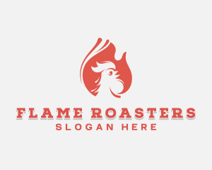 Roasting - Fire Chicken Barbecue logo design