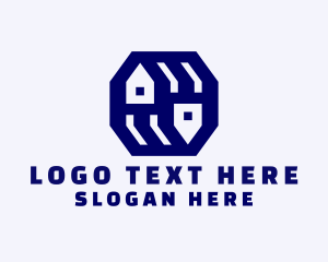 Logistic Hub - Blue House Property logo design