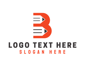 Pencil - Orange B Pencil logo design