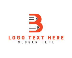 Pen - Drawing Pencil Letter B logo design