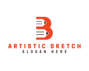 Drawing - Drawing Pencil Letter B logo design
