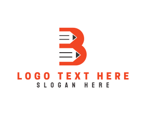 Letter B - Drawing Pencil Letter B logo design