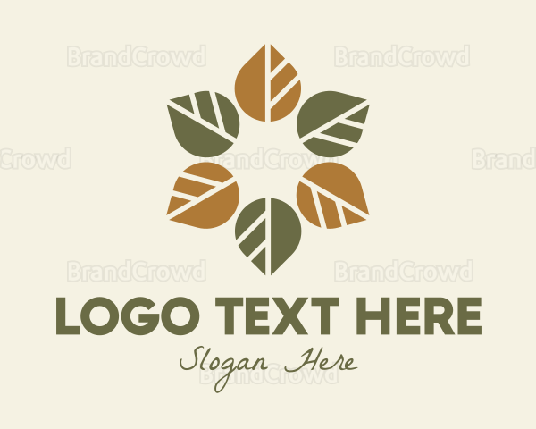 Leaf Autumn Wreath Logo